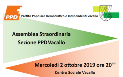 Assemblea straordinaria sezione PPD e Indipendenti per Vacallo